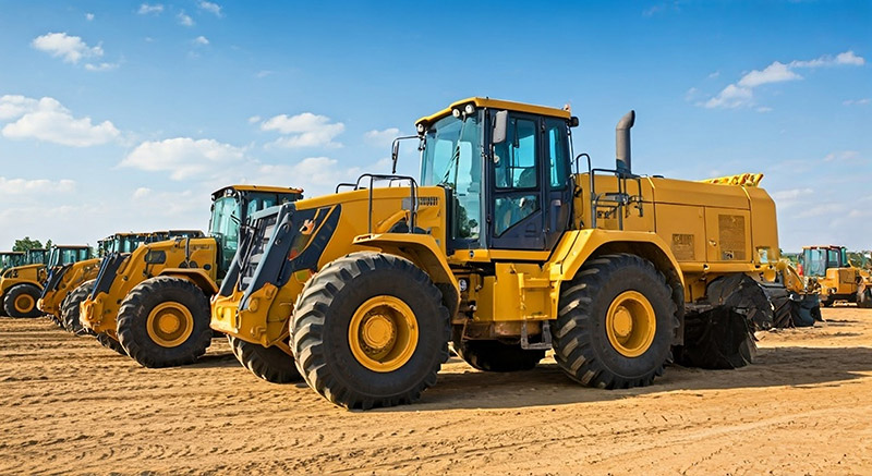 Yellow tractors leased to contractors in California